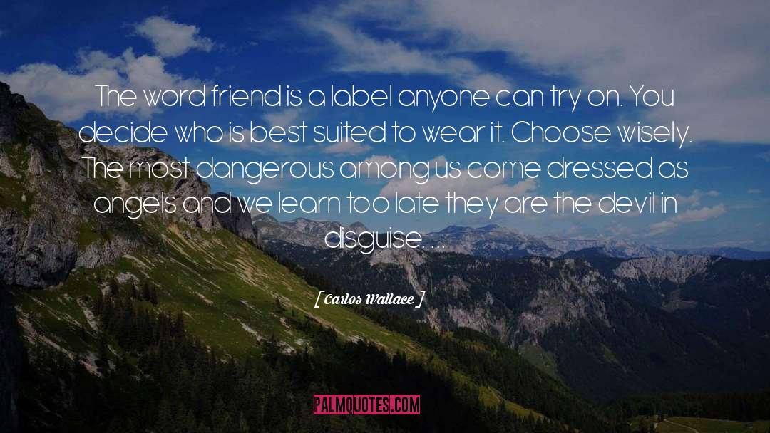Carlos Wallace Quotes: The word friend is a