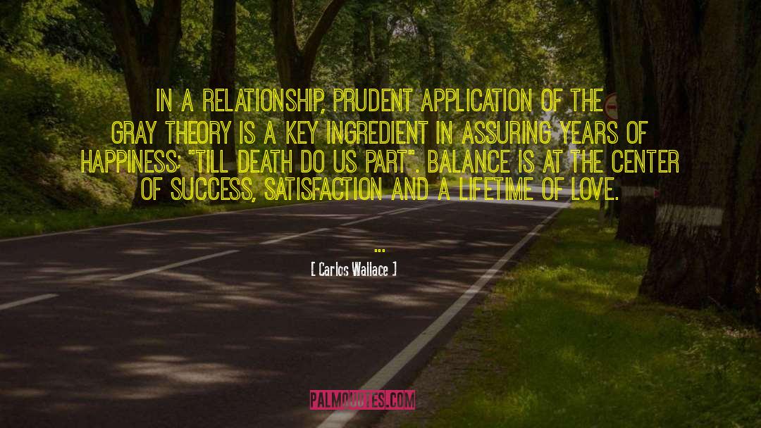 Carlos Wallace Quotes: In a relationship, prudent application