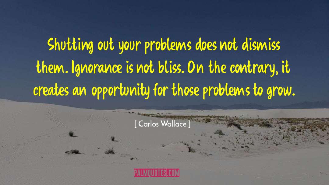 Carlos Wallace Quotes: Shutting out your problems does