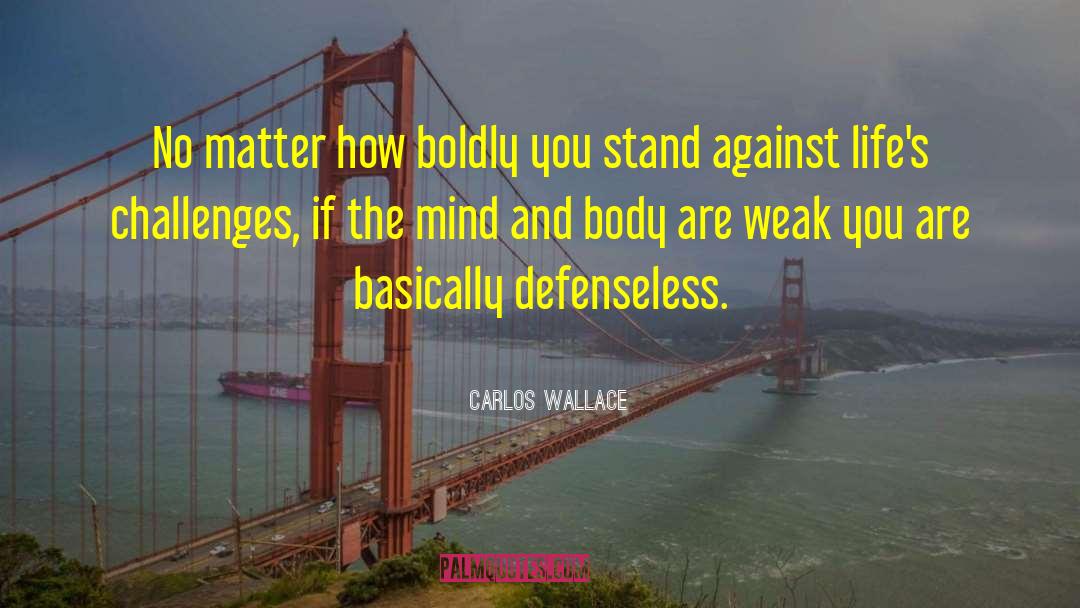 Carlos Wallace Quotes: No matter how boldly you