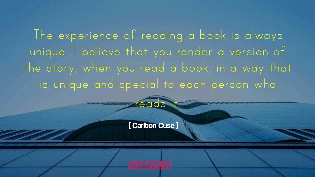 Carlton Cuse Quotes: The experience of reading a