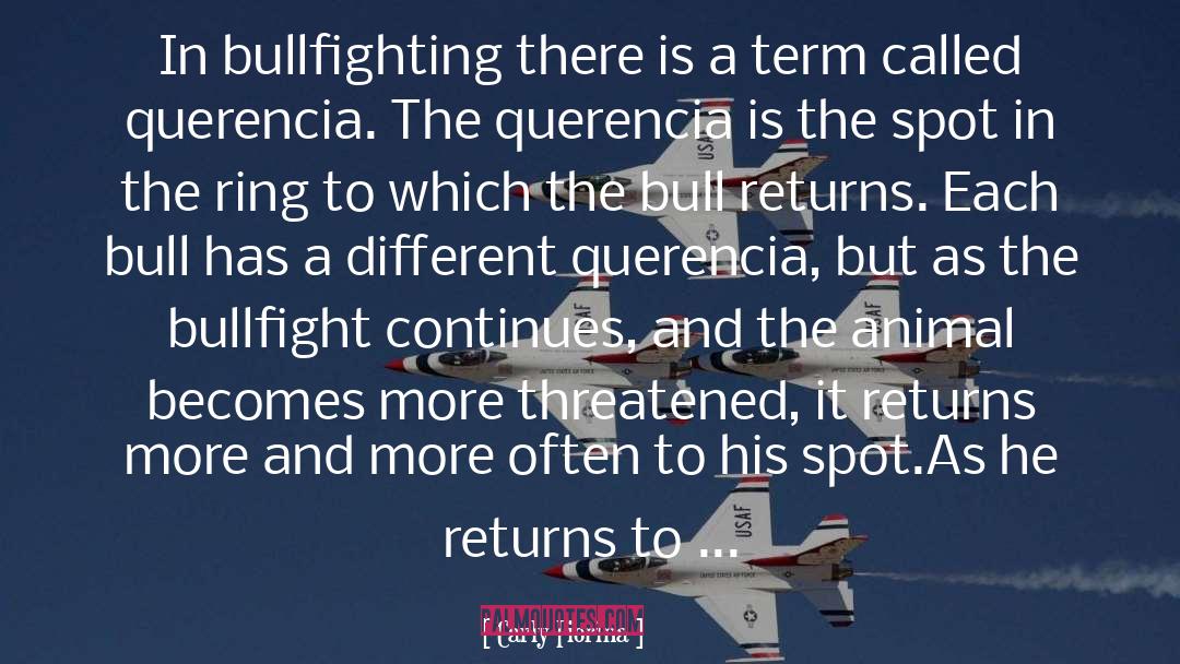 Carly Fiorina Quotes: In bullfighting there is a