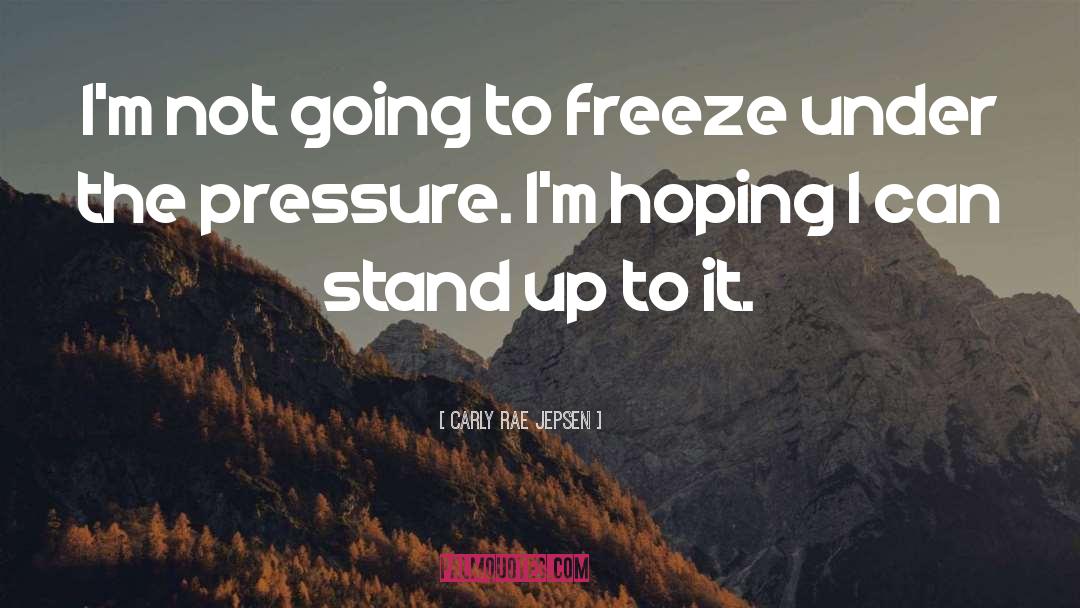 Carly Rae Jepsen Quotes: I'm not going to freeze