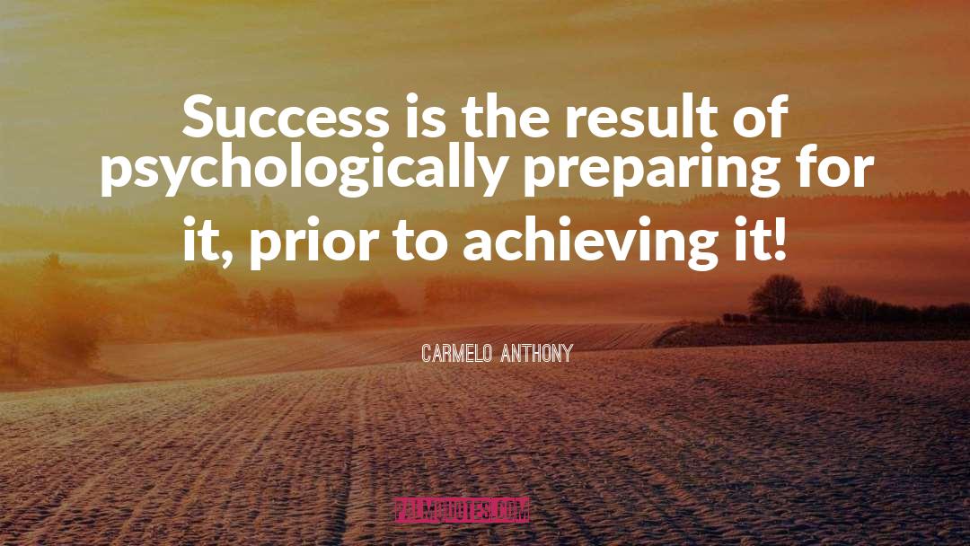 Carmelo Anthony Quotes: Success is the result of