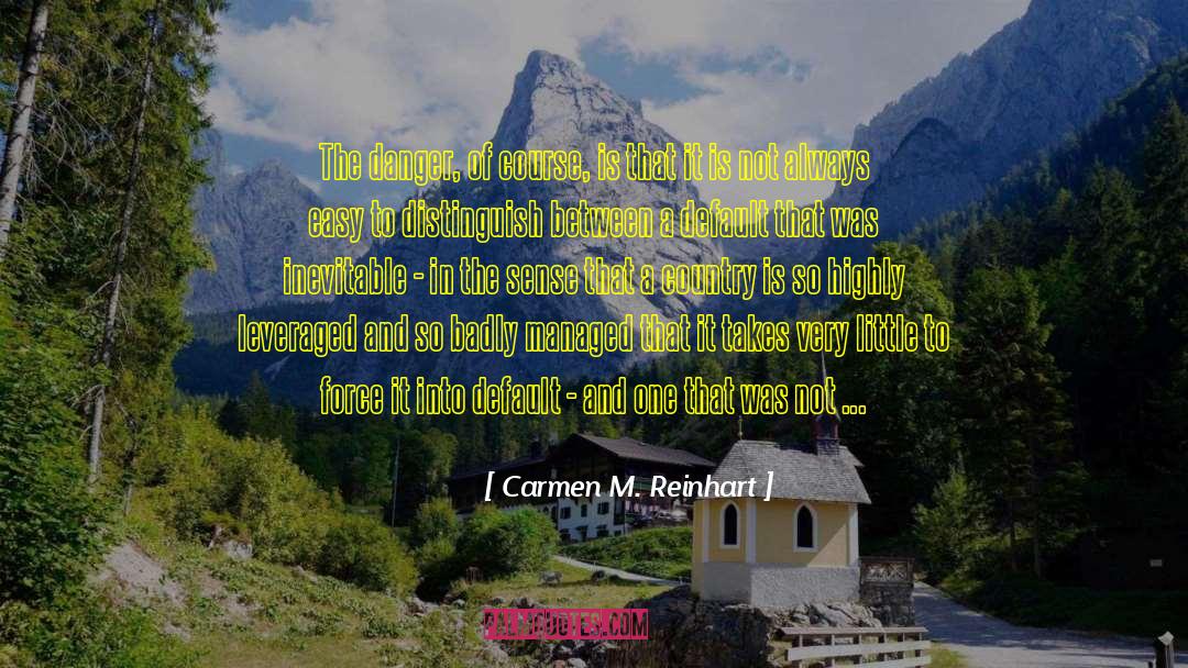 Carmen M. Reinhart Quotes: The danger, of course, is