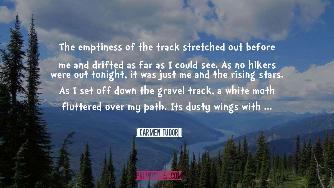 Carmen Tudor Quotes: The emptiness of the track