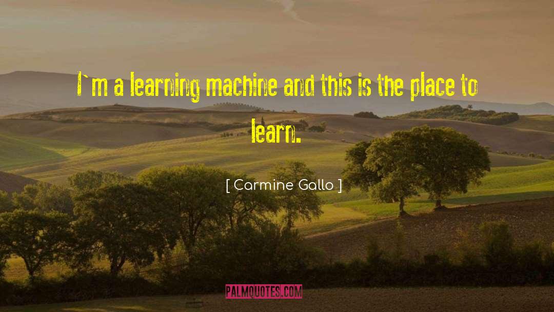 Carmine Gallo Quotes: I'm a learning machine and