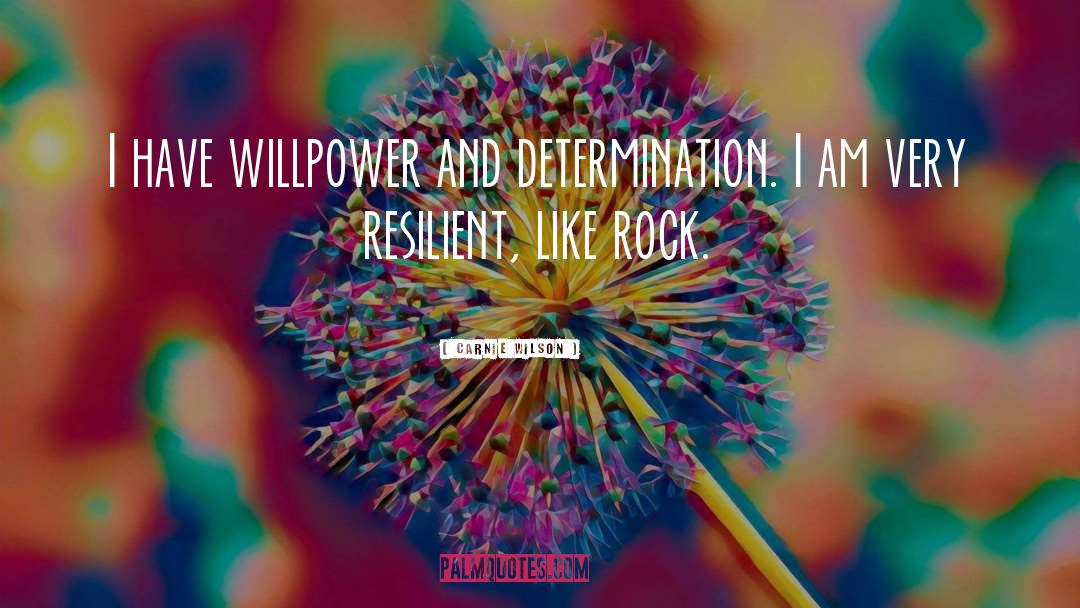 Carnie Wilson Quotes: I have willpower and determination.