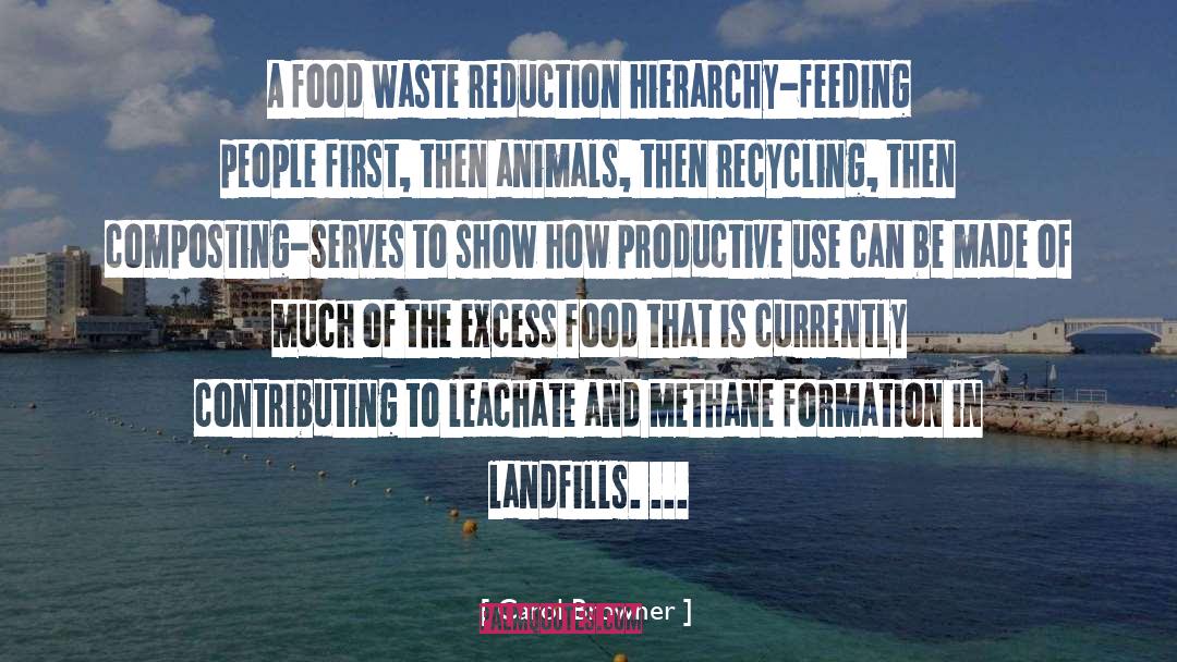 Carol Browner Quotes: A food waste reduction hierarchy-feeding