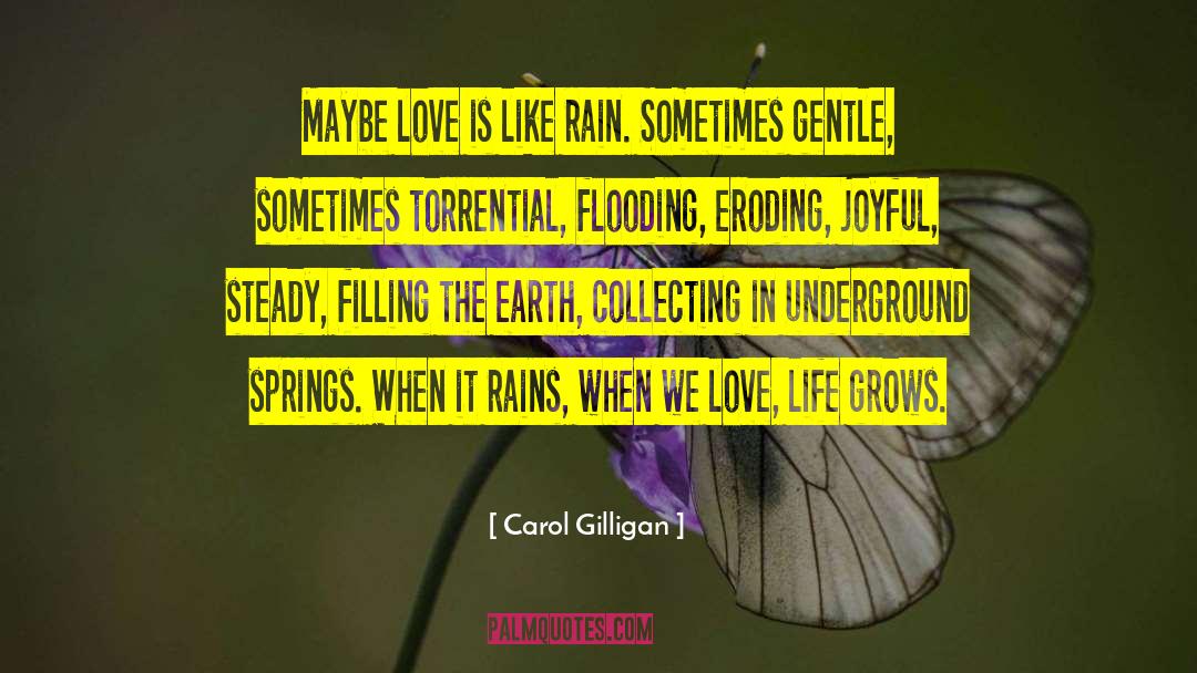 Carol Gilligan Quotes: Maybe love is like rain.