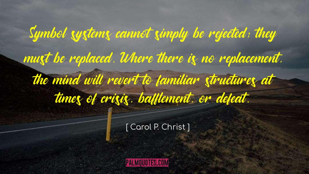 Carol P. Christ Quotes: Symbol systems cannot simply be