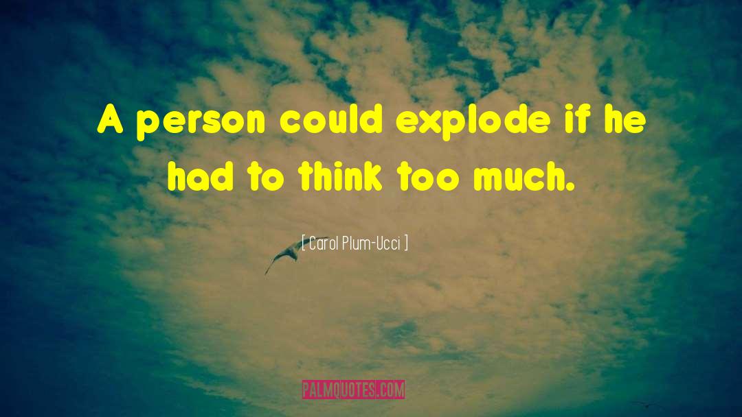 Carol Plum-Ucci Quotes: A person could explode if