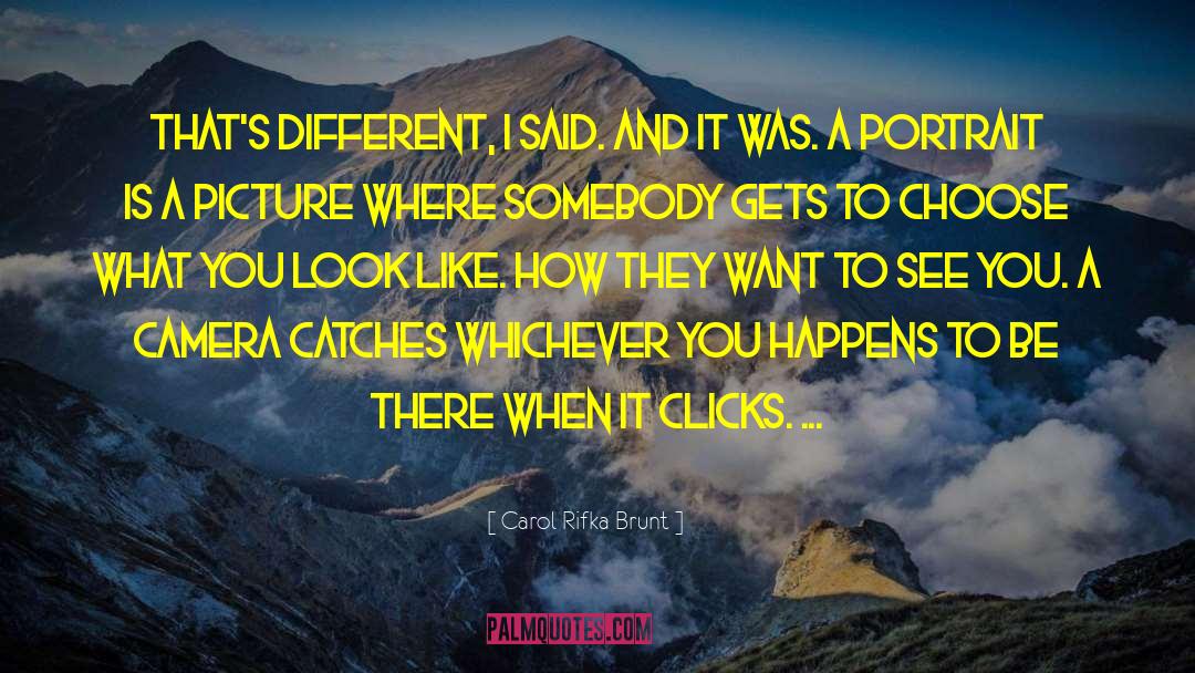Carol Rifka Brunt Quotes: That's different, I said. And