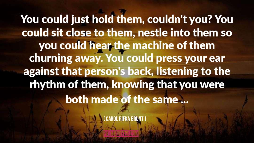 Carol Rifka Brunt Quotes: You could just hold them,