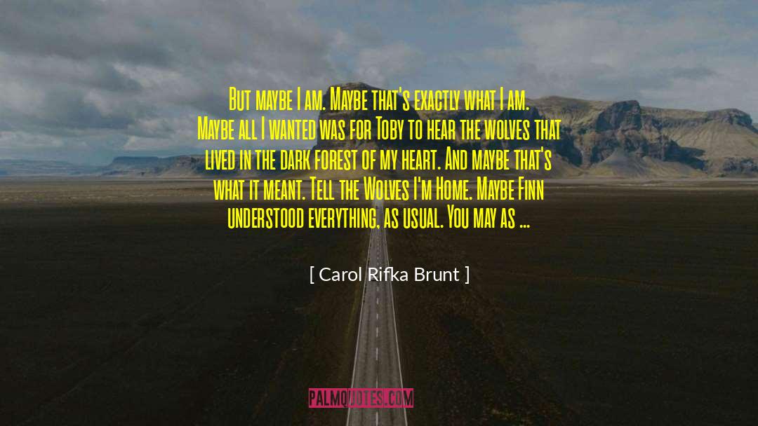 Carol Rifka Brunt Quotes: But maybe I am. Maybe