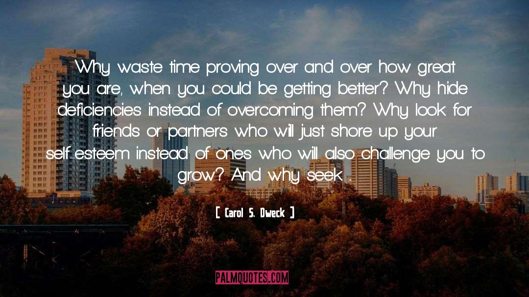 Carol S. Dweck Quotes: Why waste time proving over