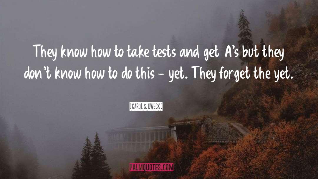 Carol S. Dweck Quotes: They know how to take