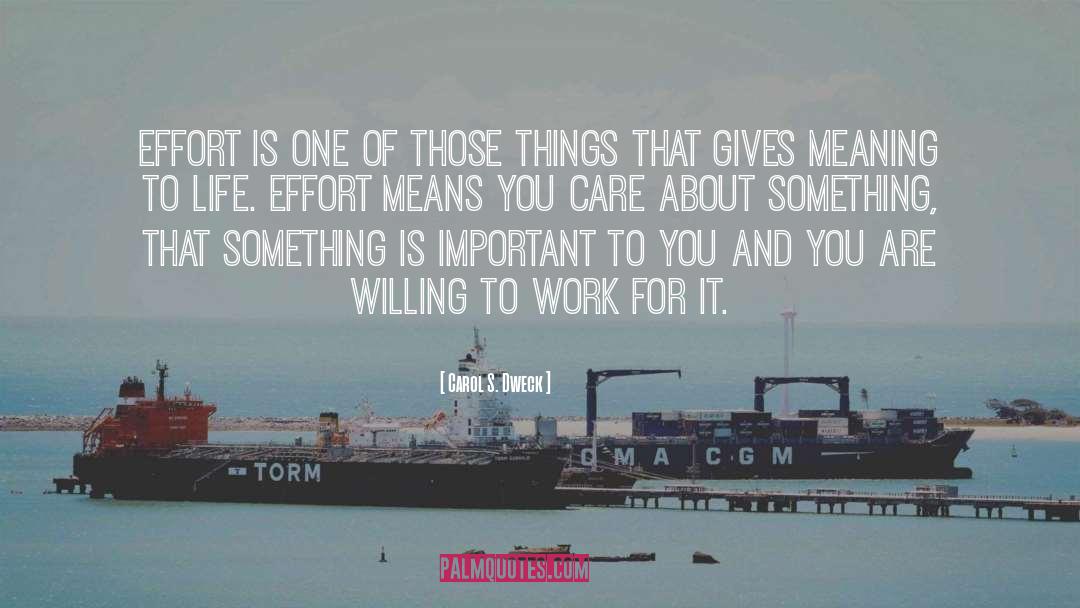 Carol S. Dweck Quotes: Effort is one of those