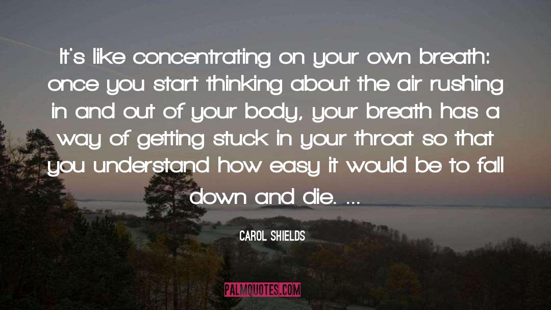 Carol Shields Quotes: It's like concentrating on your