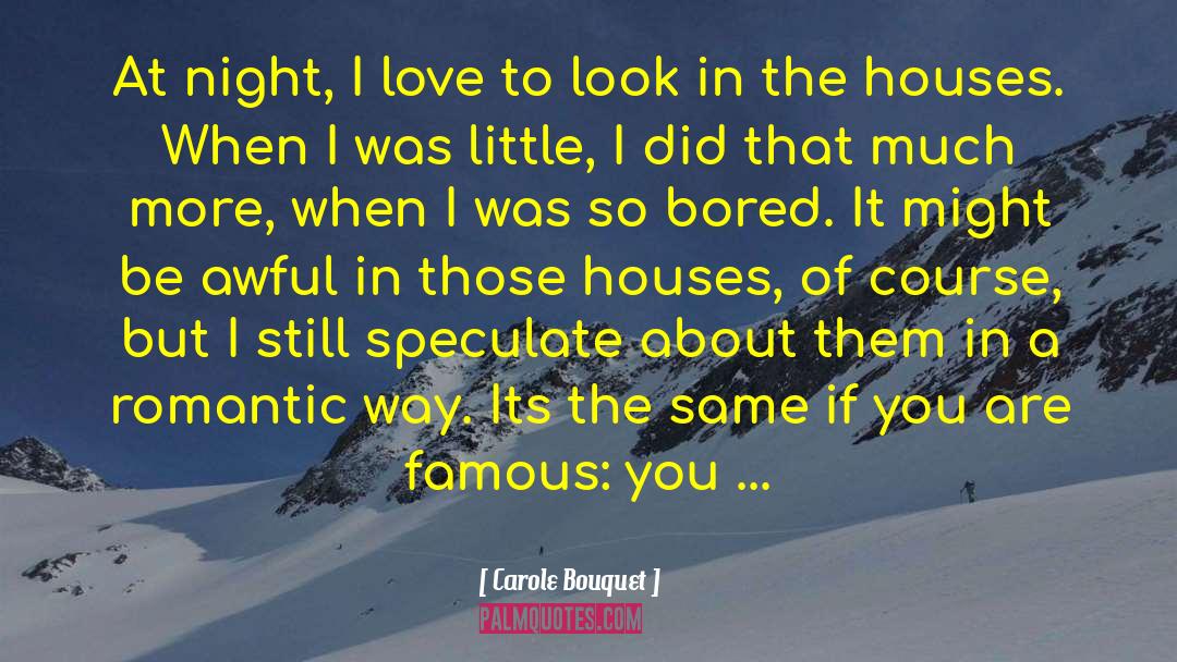 Carole Bouquet Quotes: At night, I love to