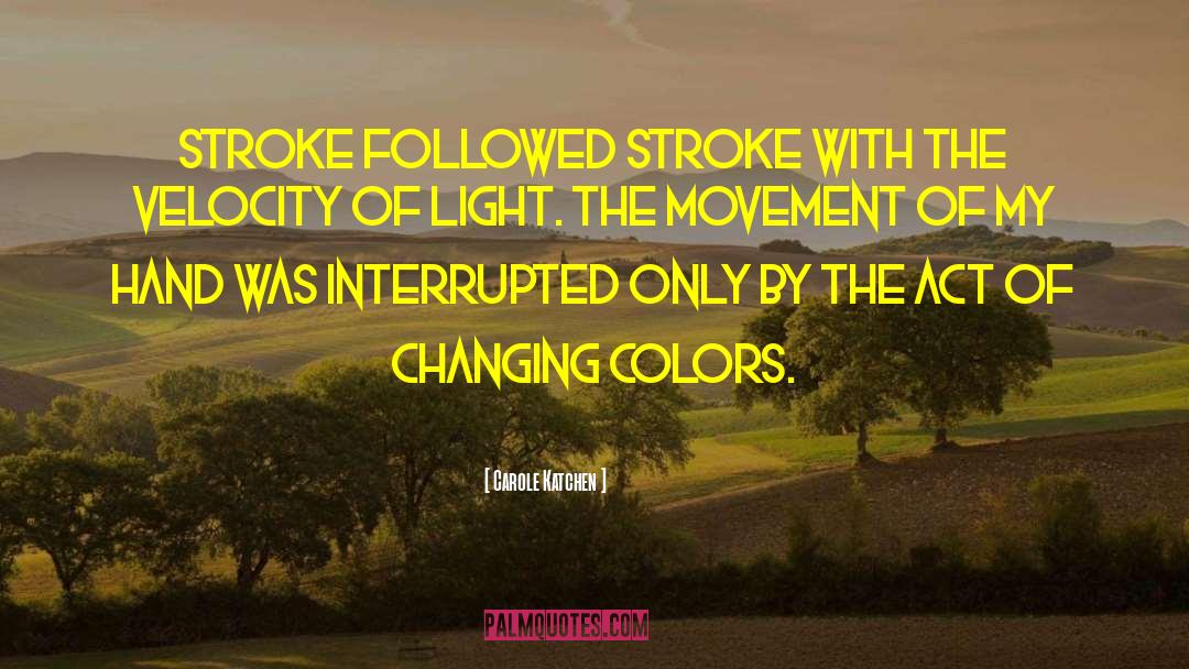 Carole Katchen Quotes: Stroke followed stroke with the