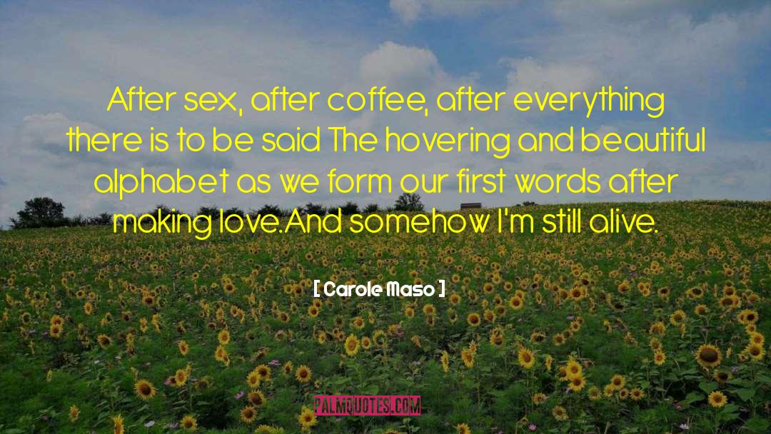 Carole Maso Quotes: After sex, after coffee, after