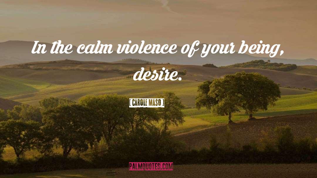 Carole Maso Quotes: In the calm violence of