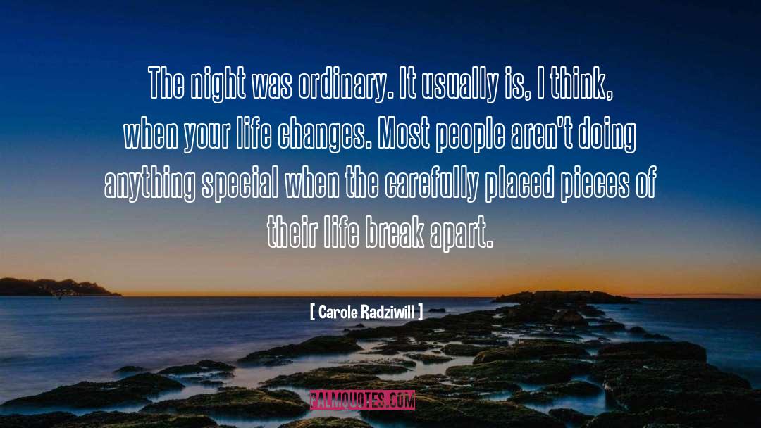 Carole Radziwill Quotes: The night was ordinary. It