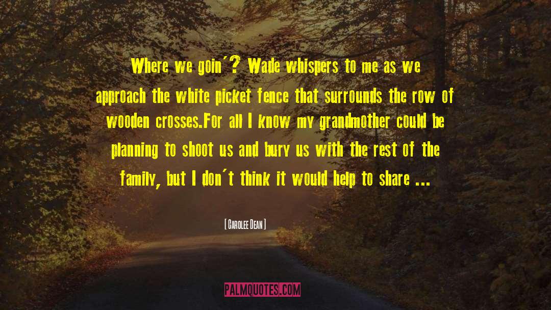 Carolee Dean Quotes: Where we goin'? Wade whispers