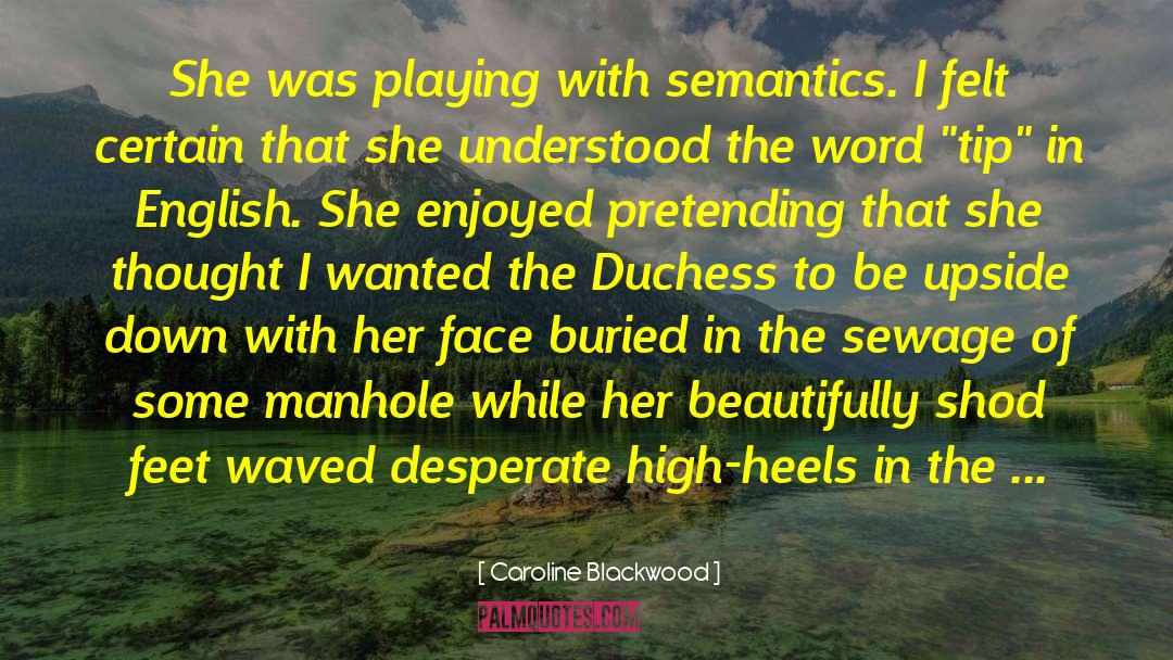 Caroline Blackwood Quotes: She was playing with semantics.