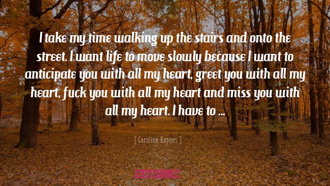 Caroline Kepnes Quotes: I take my time walking