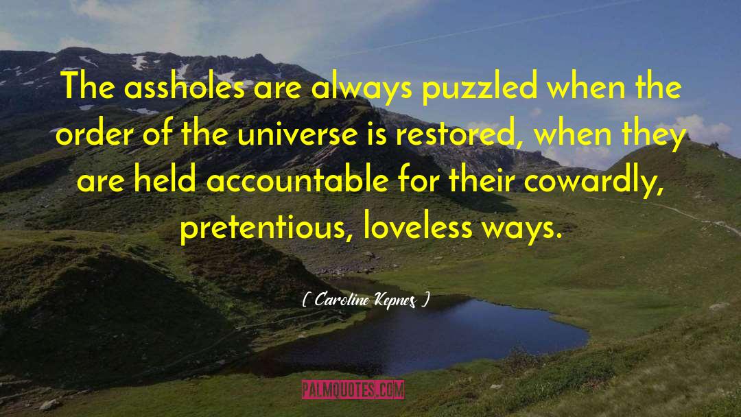 Caroline Kepnes Quotes: The assholes are always puzzled
