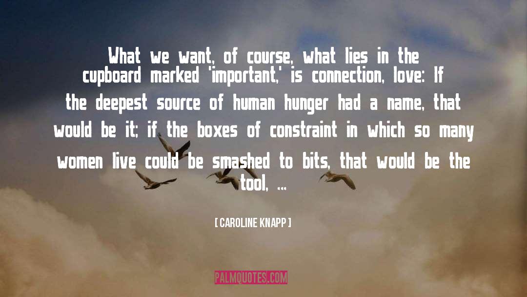 Caroline Knapp Quotes: What we want, of course,