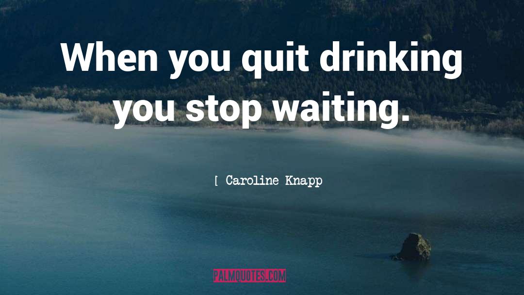 Caroline Knapp Quotes: When you quit drinking you