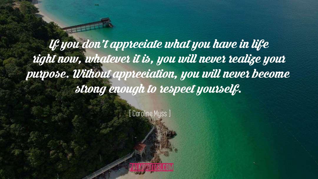 Caroline Myss Quotes: If you don't appreciate what