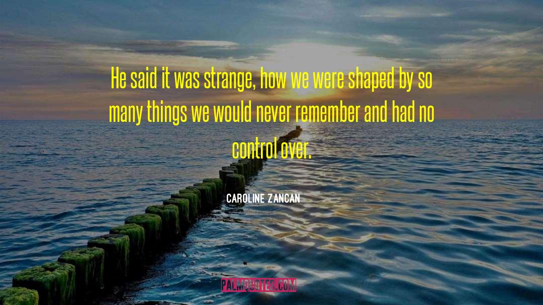 Caroline Zancan Quotes: He said it was strange,