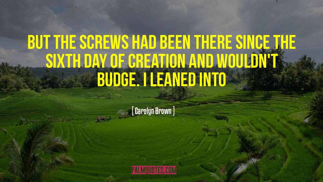 Carolyn Brown Quotes: But the screws had been