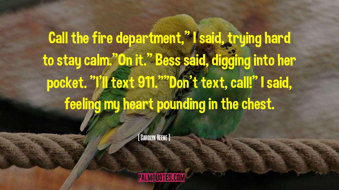 Carolyn Keene Quotes: Call the fire department,