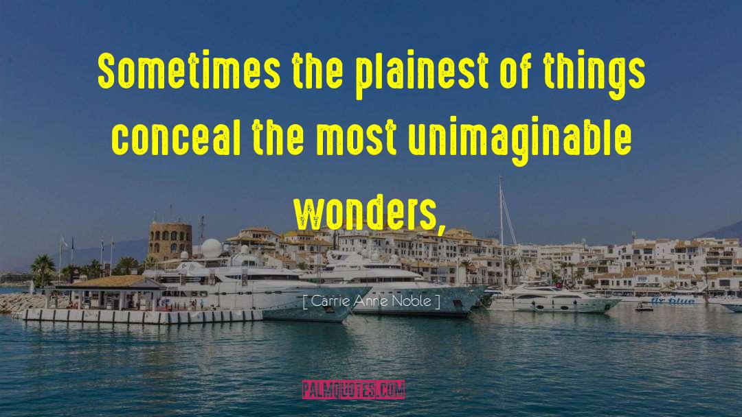 Carrie Anne Noble Quotes: Sometimes the plainest of things