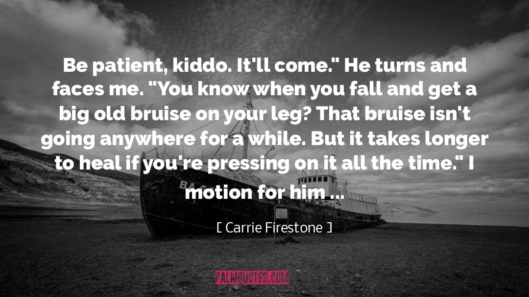 Carrie Firestone Quotes: Be patient, kiddo. It'll come.