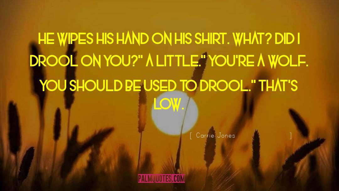 Carrie Jones Quotes: He wipes his hand on