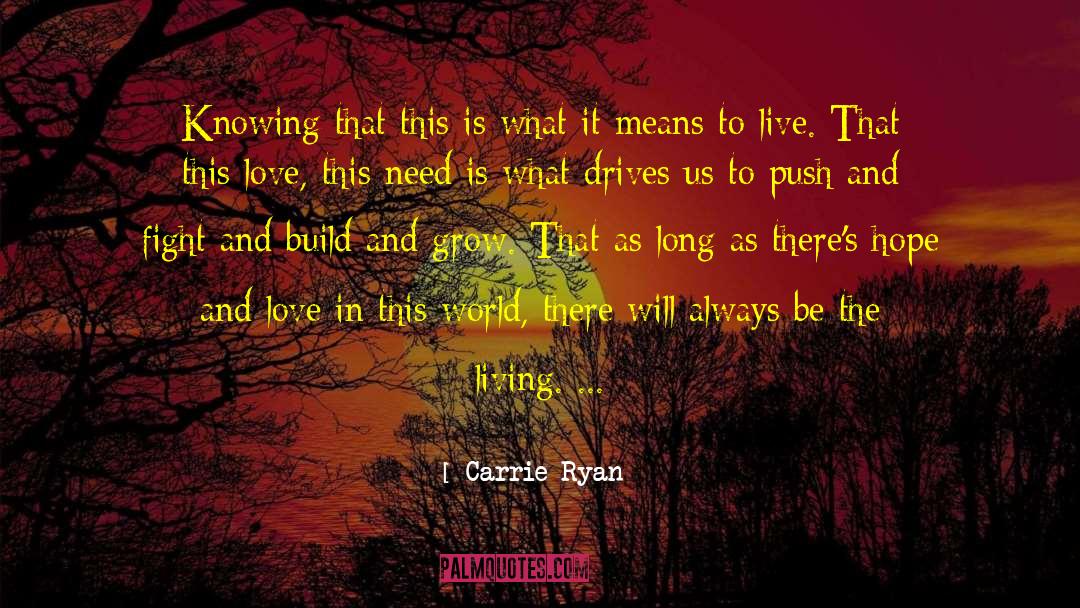 Carrie Ryan Quotes: Knowing that this is what