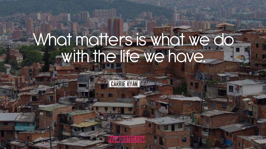 Carrie Ryan Quotes: What matters is what we