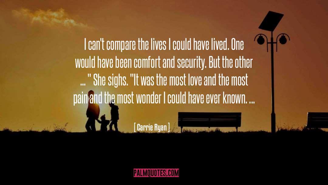 Carrie Ryan Quotes: I can't compare the lives