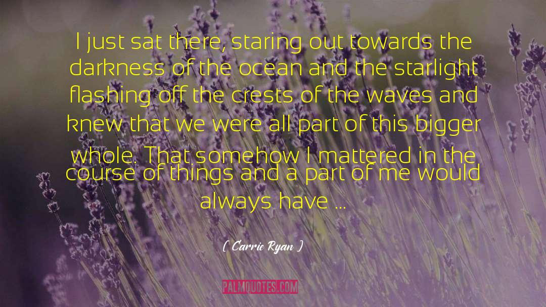 Carrie Ryan Quotes: I just sat there, staring