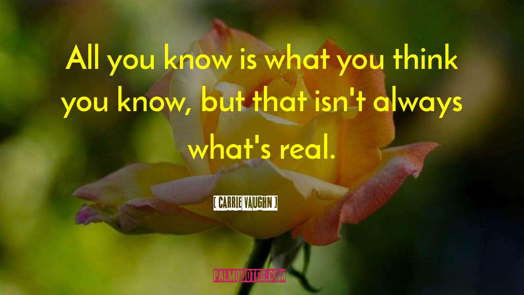 Carrie Vaughn Quotes: All you know is what