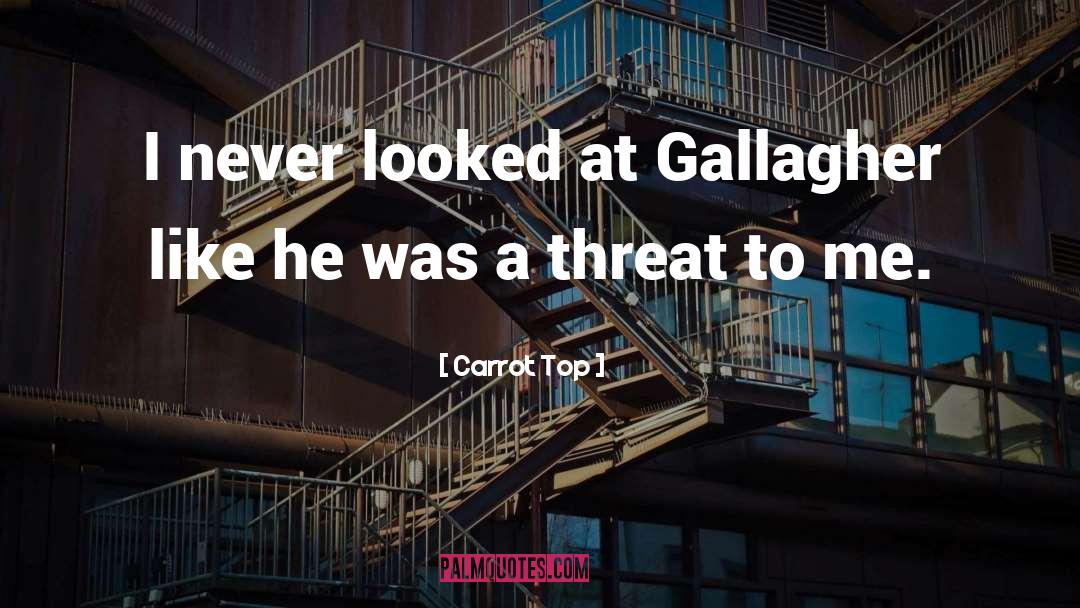 Carrot Top Quotes: I never looked at Gallagher