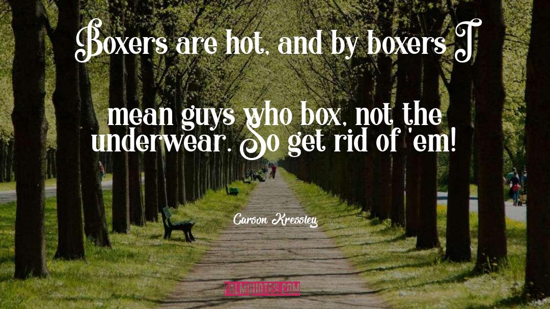 Carson Kressley Quotes: Boxers are hot, and by