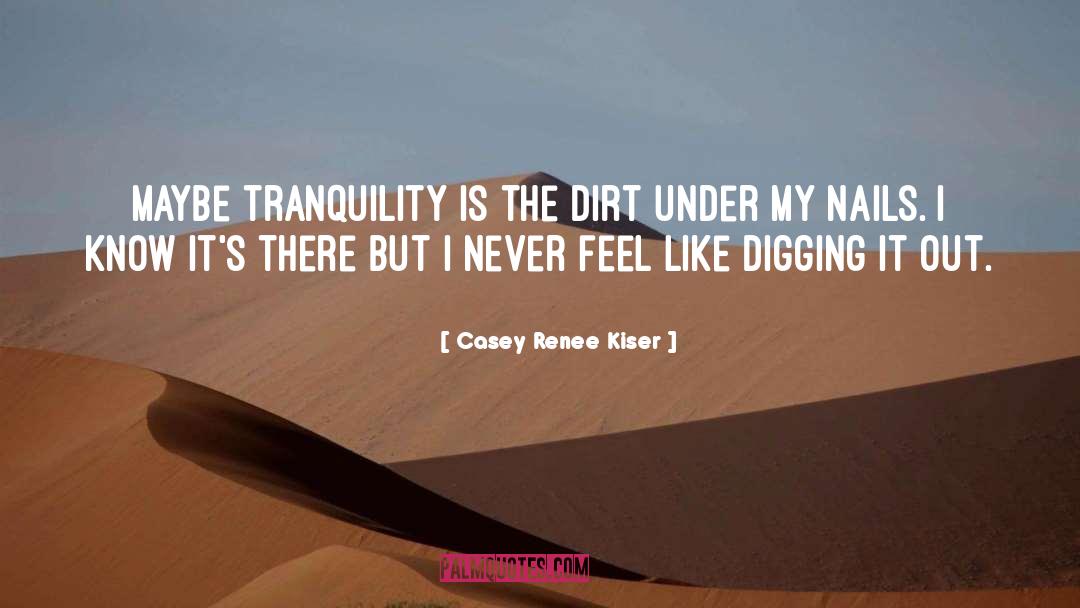 Casey Renee Kiser Quotes: Maybe tranquility is the dirt