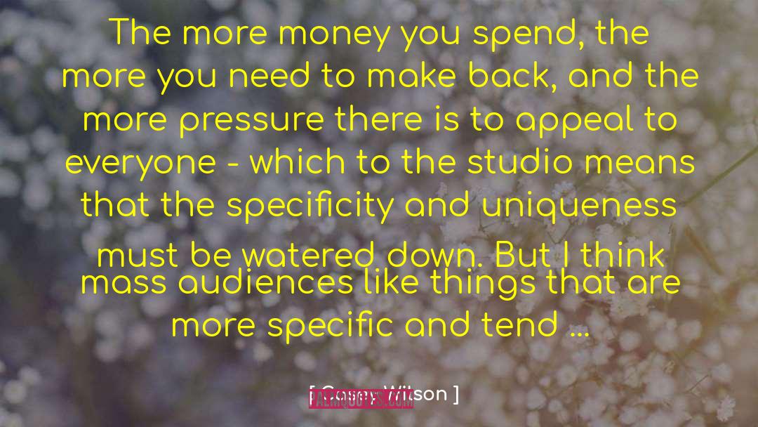 Casey Wilson Quotes: The more money you spend,